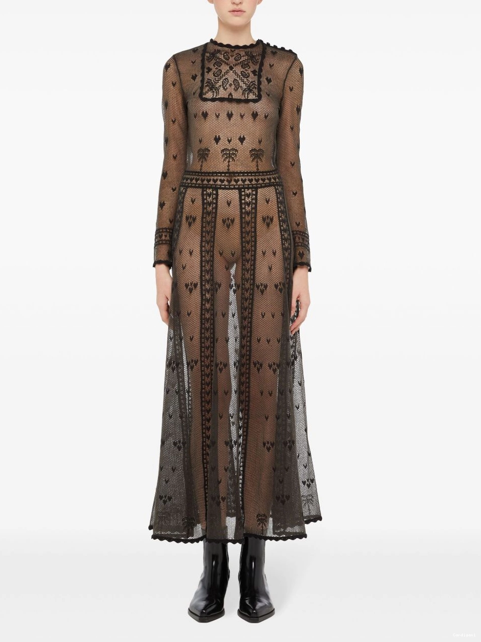 Affordable Women dress Alanui sheer embroidered 0521